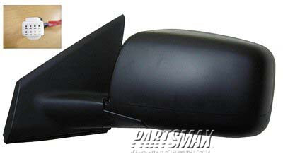1700 | 2008-2013 NISSAN ROGUE LT Mirror outside rear view Power; Heated; w/o Side View Camera; w/Cover; Textured; see notes | NI1320199|96302JM200-PFM