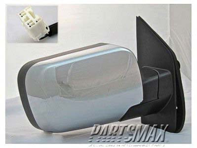 1710 | 2004-2005 NISSAN TITAN RT Mirror outside rear view Power Heated w/Chrme Cover (SE Mdel w/o Big Tow Pkg) | NI1321172|96301ZC20A