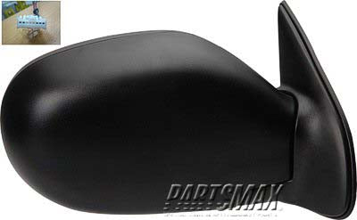 1321 | 2000-2004 NISSAN PATHFINDER RT Mirror outside rear view Power; Heated; From 11-00; Textured Black | NI1321218|963014W265