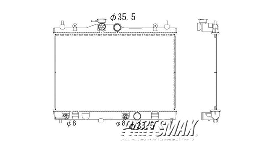 2870 | 2007-2012 NISSAN VERSA Radiator assembly w/o variable trans; w/ auto trans | NI3010212|21460ZW40B
