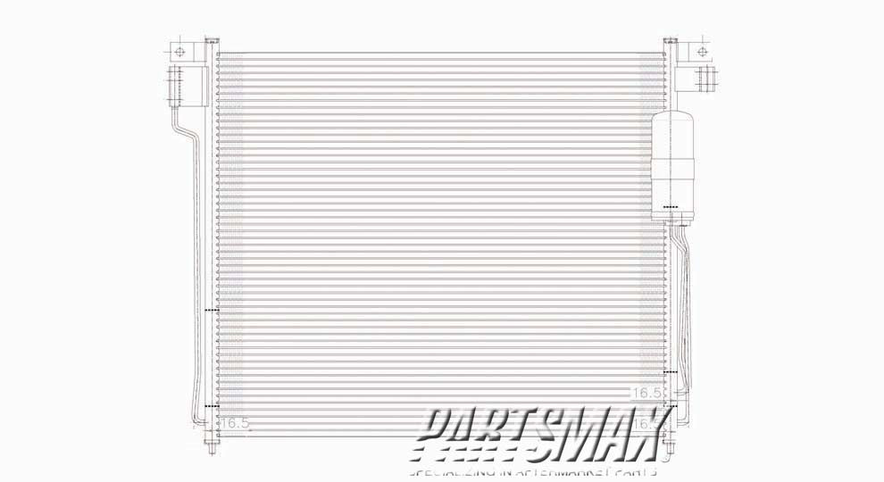 3030 | 2005-2007 NISSAN XTERRA Air conditioning condenser includes receiver-drier | NI3030159|92100EA500