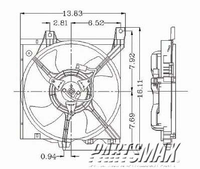 3115 | 1994-1994 NISSAN SENTRA Radiator cooling fan assy includes motor/blade/shroud; w/2.0L engine; w/auto trans; check for parts | NI3112102|2148160Y10