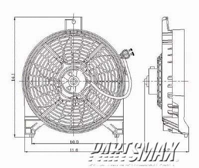 3113 | 2004-2006 NISSAN TITAN Condenser fan electric fan assembly | NI3113109|921207S000