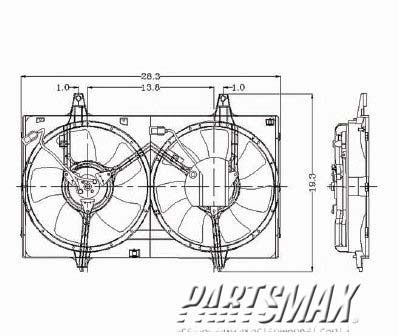 3115 | 1996-1999 NISSAN MAXIMA Radiator cooling fan assy includes motor/fan/blade; w/Calif. emissions | NI3115103|B14812L700