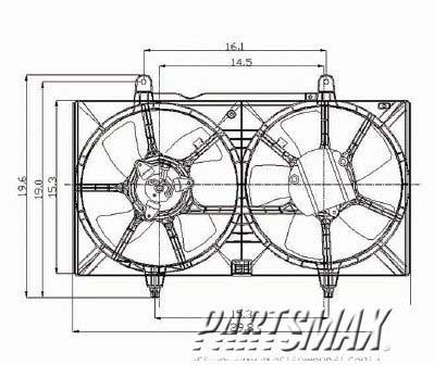 3115 | 2002-2006 NISSAN ALTIMA Radiator cooling fan assy includes both fan assemblies; w/2.5L engine | NI3115116|214818J110