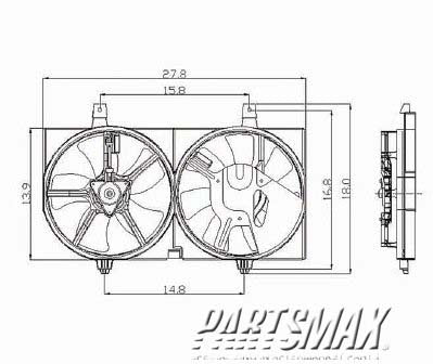 3115 | 2002-2006 NISSAN SENTRA Radiator cooling fan assy 1.8L; w/A/C | NI3115123|214814Z320