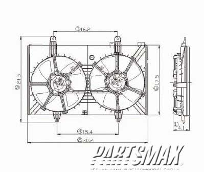 3115 | 2003-2007 NISSAN MURANO Radiator cooling fan assy electric fan assembly | NI3115124|21481CA00B