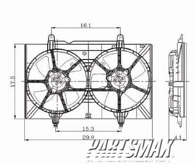 3115 | 2004-2009 NISSAN QUEST Radiator cooling fan assy dual fan assembly | NI3115126|214815Z00A