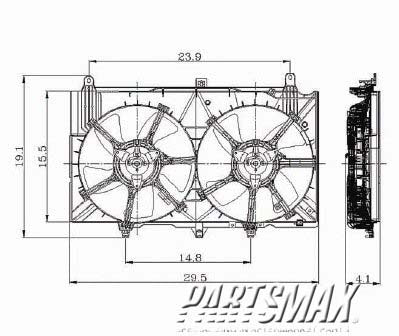 3115 | 2003-2006 NISSAN 350Z Radiator cooling fan assy dual fan assembly | NI3115127|21481CF40B