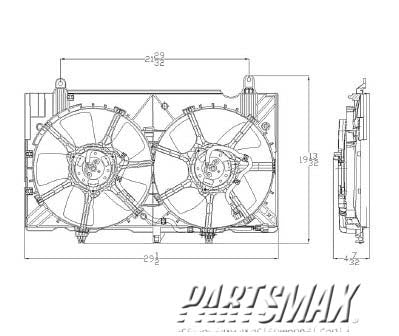 2880 | 2007-2009 NISSAN 350Z Radiator cooling fan assy Dual Fan Assembly | NI3115136|21481EV02B