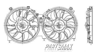 3115 | 2009-2014 NISSAN MURANO Radiator cooling fan assy 3.5L; Dual Fan Assy | NI3115138|214811AA0A
