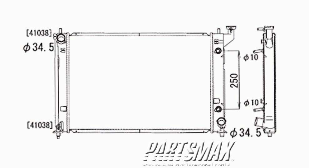 3010 | 2005-2010 SCION tC Radiator assembly w/auto trans | SC3010104|1640022170