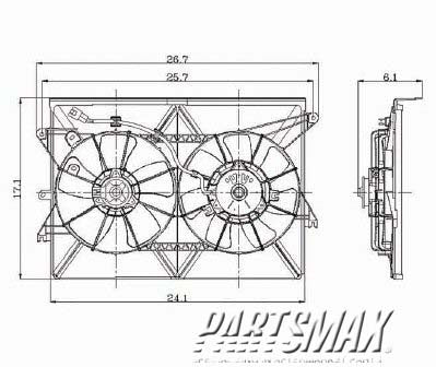 2880 | 2005-2010 SCION tC Radiator cooling fan assy Motor/Blade/Shroud Assy; see notes | SC3115101|1671128170-PFM