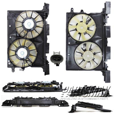 2880 | 2011-2012 SCION tC Radiator cooling fan assy Motor/Blade/Shroud Dual Fan Assy; see notes | SC3115103|1671136090-PFM