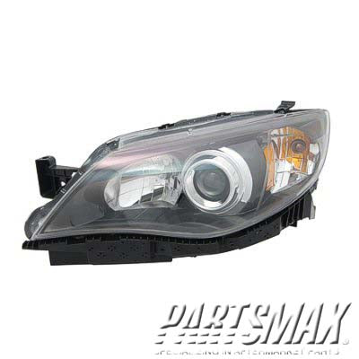 2502 | 2008-2011 SUBARU IMPREZA LT Headlamp assy composite Sedan/2.5i; Black | SU2502125|84001FG251