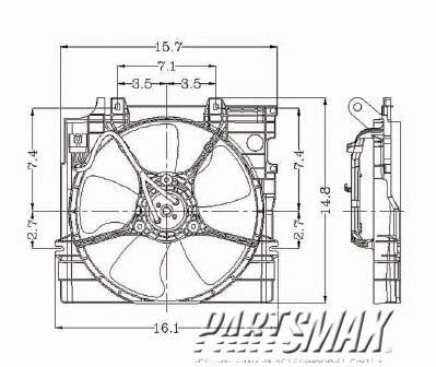 3115 | 1997-1999 SUBARU LEGACY Radiator cooling fan assy includes motor/blade/shroud; w/2.5L engine; from 5/97; fits right & left | SU3115102|SU3115102