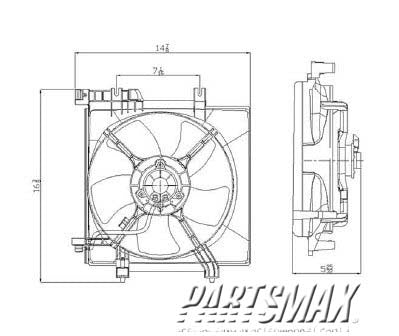 2880 | 2005-2009 SUBARU LEGACY Radiator cooling fan assy left side; w/4cylinder; w/o turbo | SU3115115|45121AG02A-PFM