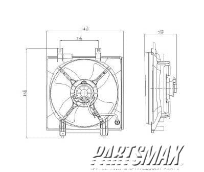 3115 | 2005-2009 SUBARU LEGACY Radiator cooling fan assy right side; w/4 cylinder; w/o turbo | SU3115116|73310AG04A