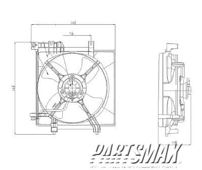 3115 | 2008-2011 SUBARU IMPREZA Radiator cooling fan assy w/o Turbo; Motor/Blade/Shroud Assy; see notes | SU3115120|45121AG000-PFM