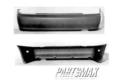 1100 | 1999-2002 SUZUKI ESTEEM Rear bumper cover 4dr sedan; w/marker lamp hole; dark gray - paint to match | SZ1100121|7181160G30799