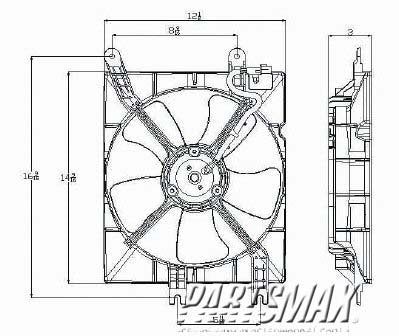 3117 | 2004-2008 SUZUKI FORENZA Radiator fan/motor assembly Right side | SZ3117101|1710185Z20