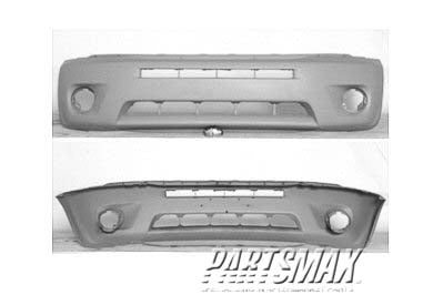 250 | 2004-2005 TOYOTA RAV4 Front bumper cover w/o fender flares; matte-dark gray | TO1000276|5211942922