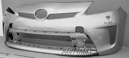 1000 | 2012-2015 TOYOTA PRIUS Front bumper cover w/ H/Lamp Washers; prime | TO1000393|5211947935
