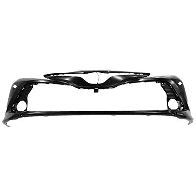 250 | 2018-2020 TOYOTA CAMRY Front bumper cover XLE; HYBRID; w/Blind Spot Monitor; w/Rear Cross Traffic Alert; prime | TO1000432|521190X937