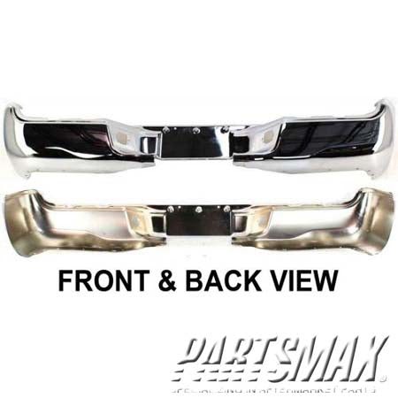 1102 | 2005-2015 TOYOTA TACOMA Rear bumper face bar 2.7L|4.0L; BASE; w/o SR5 Pkg; w/Limited Pkg; Chrome | TO1102240|5215104061