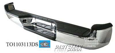 2450 | 2005-2014 TOYOTA TACOMA Rear bumper assembly SR5|LIMITED; w/Pads/Rein/Brackets/Cover/Seals/Lamps; Chrome; see notes | TO1103113|5215104061-PFM
