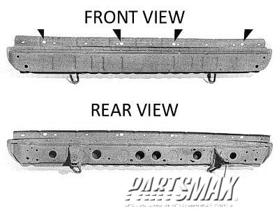 1106 | 1987-1990 TOYOTA TERCEL Rear bumper reinforcement 2dr coupe/4dr sedan | TO1106110|5202316080