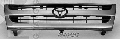 1200 | 1997-2000 TOYOTA TACOMA Grille assy 2WD; black & silver; except Prerunner; w/o color-keyed package | TO1200204|5310004060