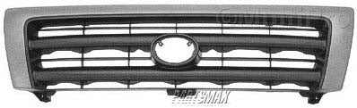1200 | 1998-2000 TOYOTA TACOMA Grille assy 2WD; silver & argent; w/o color-keyed package; Prerunner | TO1200212|5310004090