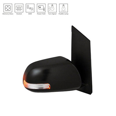 1710 | 2013-2014 TOYOTA SIENNA RT Mirror outside rear view Power; Heated; w/Blind Spot Detection; w/Memory; Black (Code 202); PTM | TO1321327|8791008122C0