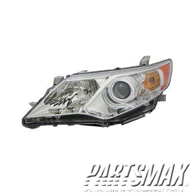 2502 | 2012-2014 TOYOTA CAMRY LT Headlamp assy composite HYBRID; Halogen | TO2502211|8115006470