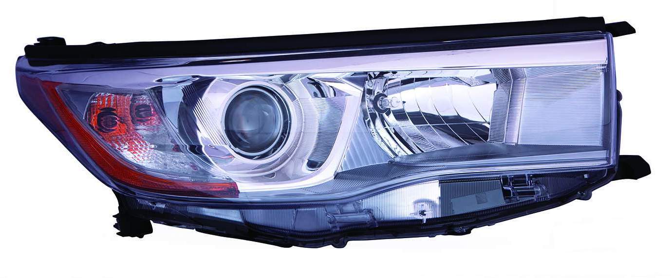 2503 | 2014-2016 TOYOTA HIGHLANDER RT Headlamp assy composite HYBRID; w/Smoked Chrome Accent | TO2503225|811100E250