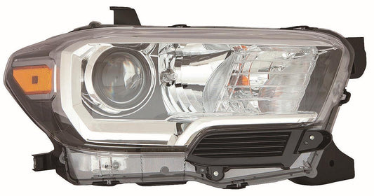 2503 | 2016-2017 TOYOTA TACOMA RT Headlamp assy composite Halogen; w/o LED DRL; w/o Fog Lamps; Black Bezel | TO2503243|8111004260
