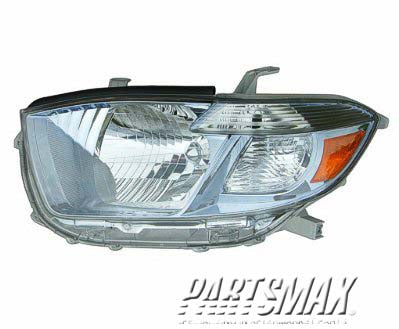 1171 | 2008-2010 TOYOTA HIGHLANDER LT Headlamp lens/housing HYBRID | TO2518117|8117048480