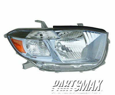 1172 | 2008-2010 TOYOTA HIGHLANDER RT Headlamp lens/housing HYBRID | TO2519117|8113048490