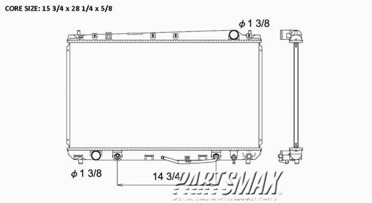 3010 | 2000-2004 TOYOTA AVALON Radiator assembly marked 0A170 | TO3010101|16410AZ041