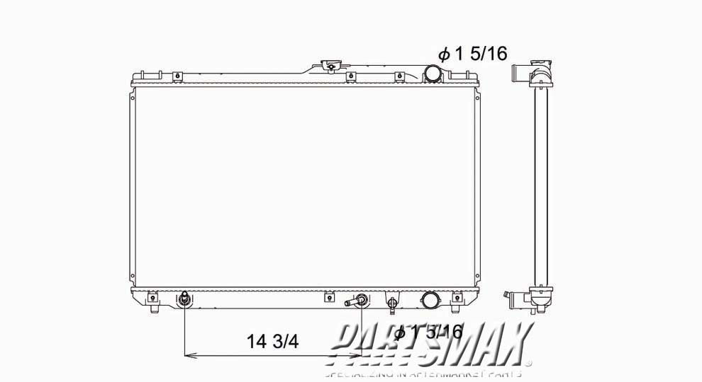 3010 | 1992-1993 TOYOTA CAMRY Radiator assembly w/V6 engine | TO3010116|1640062150