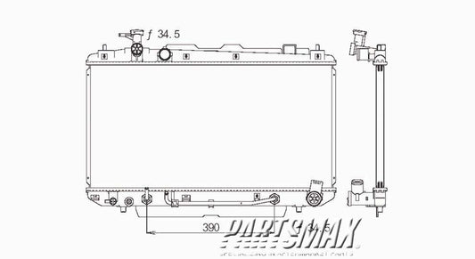 3010 | 2001-2005 TOYOTA RAV4 Radiator assembly w/auto trans; w/air cond | TO3010158|1640028191