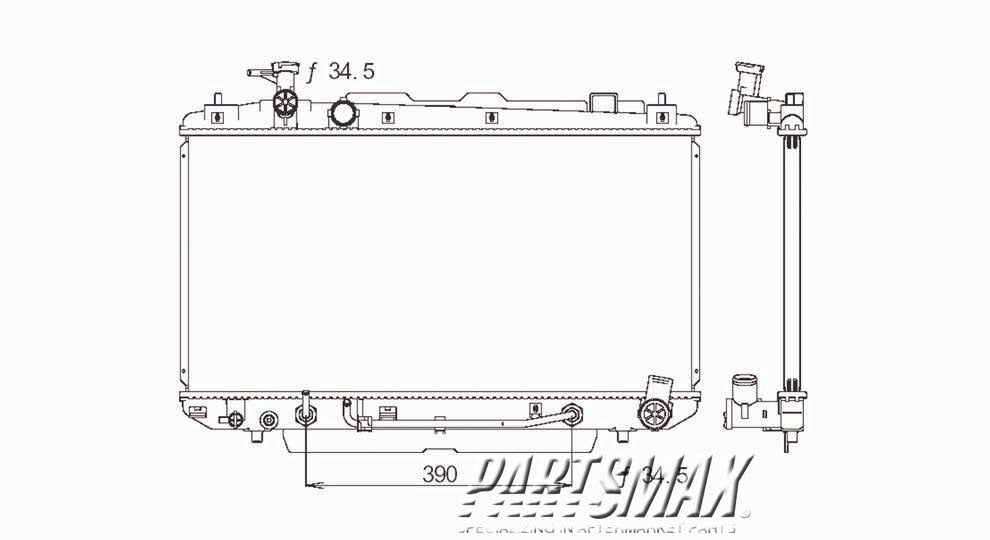 3010 | 2001-2005 TOYOTA RAV4 Radiator assembly w/auto trans; w/o air cond | TO3010158|1640028191
