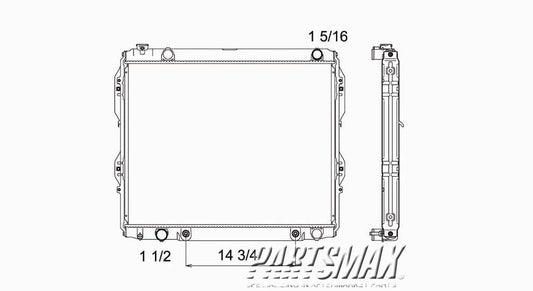 3010 | 2000-2004 TOYOTA TUNDRA Radiator assembly w/V6 engine; w/auto trans | TO3010186|16410AZ057
