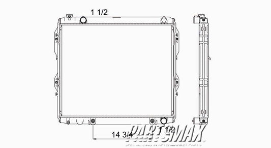 3010 | 2000-2004 TOYOTA TUNDRA Radiator assembly w/V8 engine; except Double Cab | TO3010187|164000F020