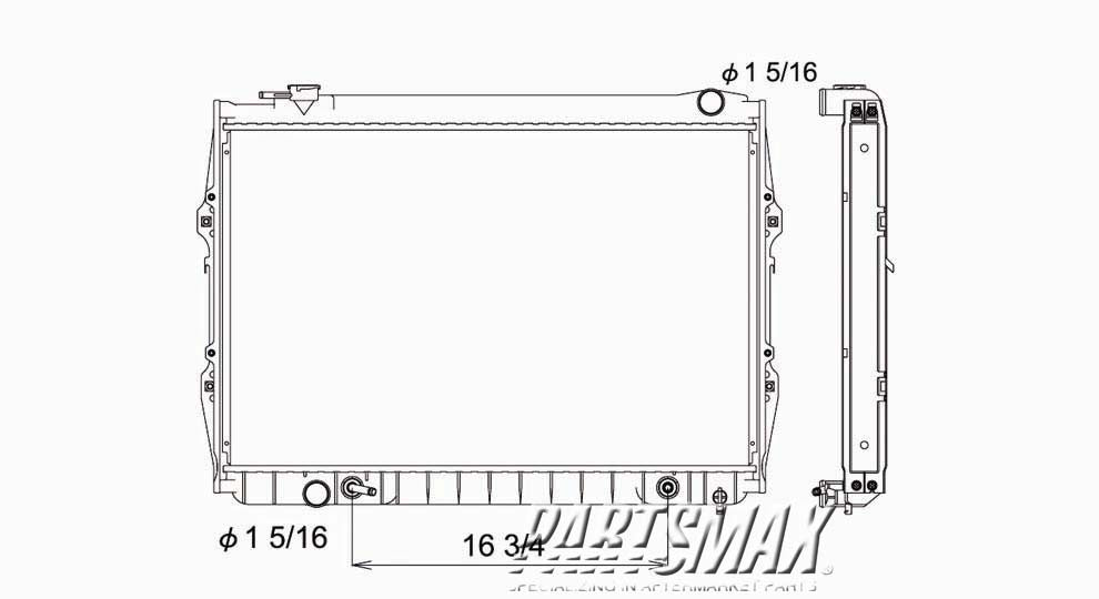 3010 | 1993-1998 TOYOTA T100 Radiator assembly USA; w/4 cyl engine; w/auto trans | TO3010189|164100W051