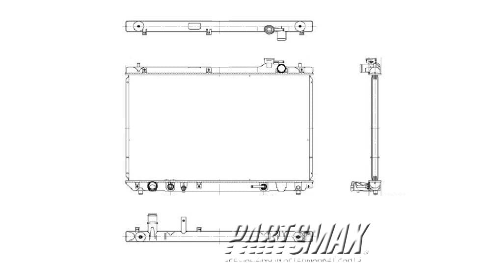 3010 | 2004-2007 TOYOTA HIGHLANDER Radiator assembly w/V6 engine; w/towing package | TO3010290|16410AZ027