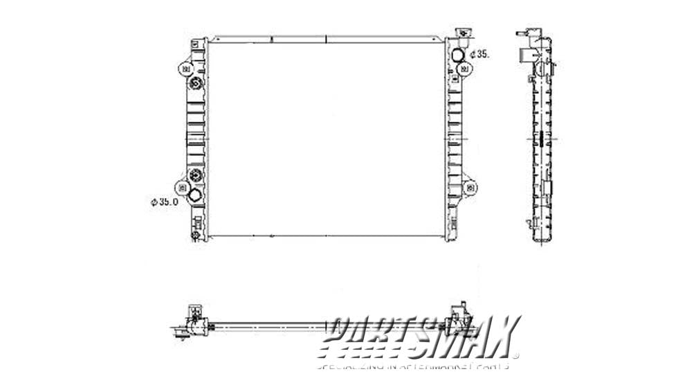 3010 | 2005-2015 TOYOTA TACOMA Radiator assembly 6 cyl engine; w/auto trans | TO3010295|164100P030