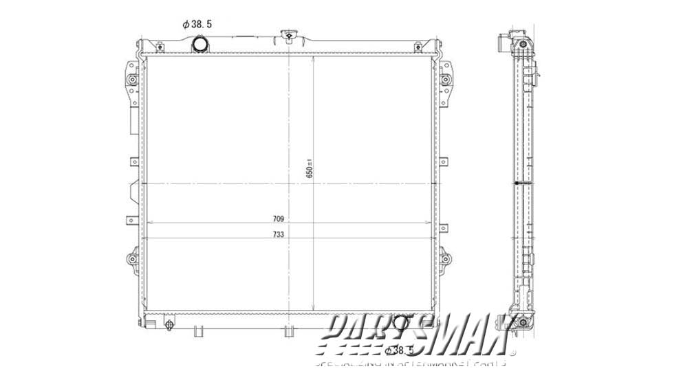 3010 | 2007-2013 TOYOTA TUNDRA Radiator assembly w/4.0L V6 engine | TO3010314|164000P170