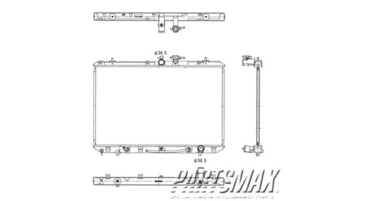 3010 | 2010-2013 TOYOTA HIGHLANDER Radiator assembly 3.5L; w/o Towing Pkg; USA Built | TO3010319|160410P240